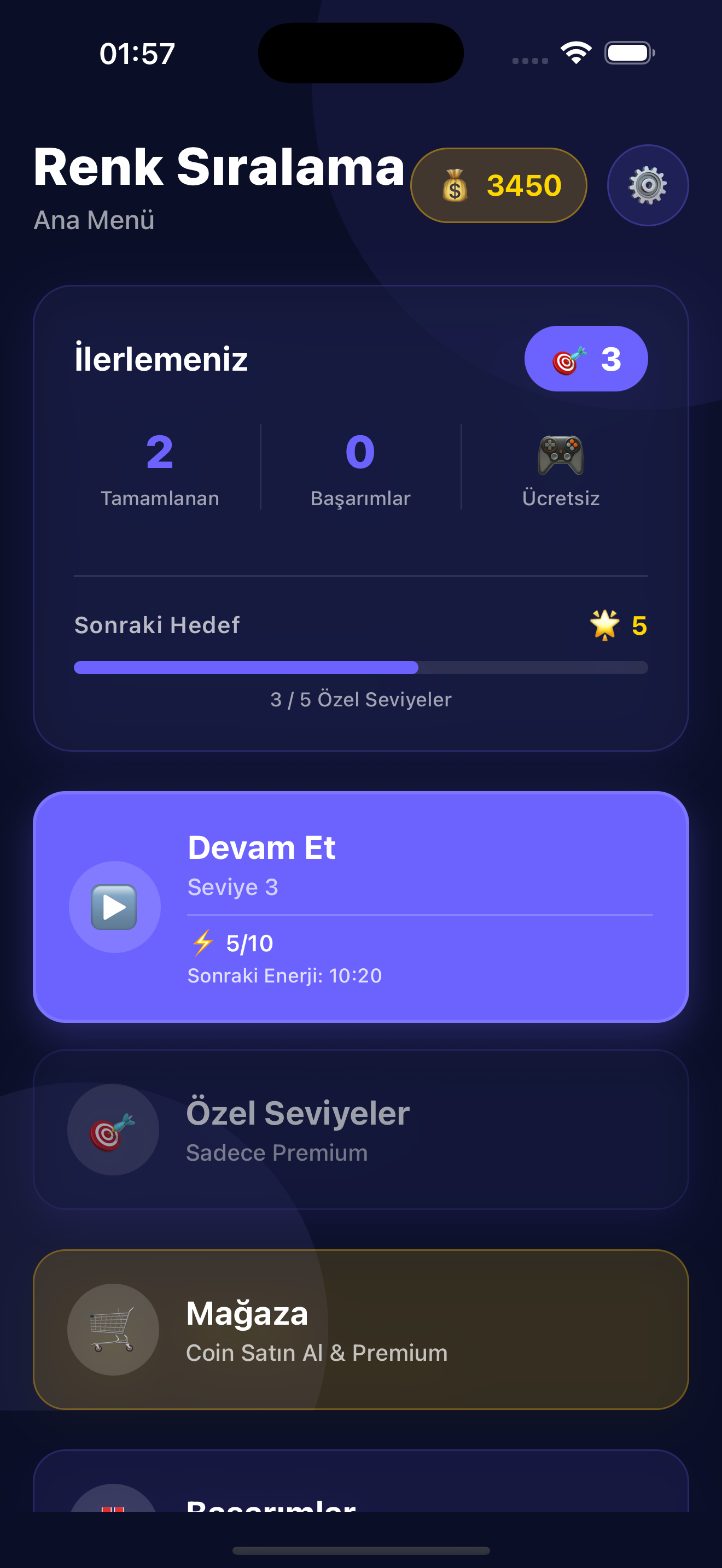 Colorful Challenge Main Menu